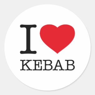 I LIEBE KEBAB RUNDER AUFKLEBER