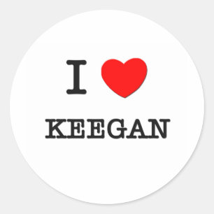 I Liebe Keegan Runder Aufkleber