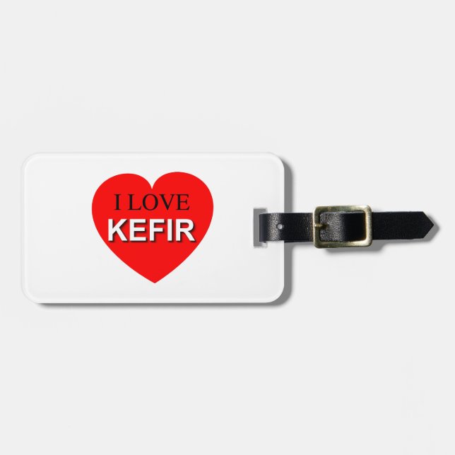 I Liebe Kefir Gepäckanhänger (Vorderseite horizontal)