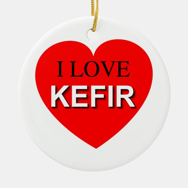 I Liebe Kefir Keramik Ornament (Vorne)
