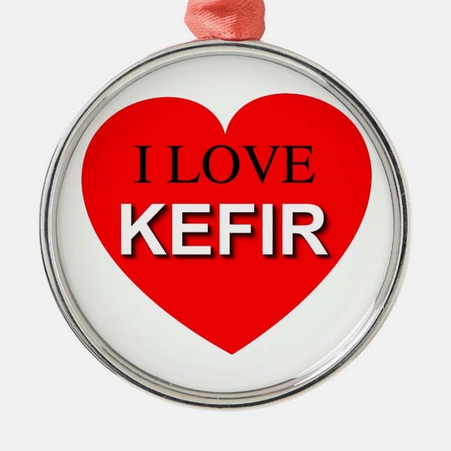I Liebe Kefir Ornament Aus Metall (Vorne)