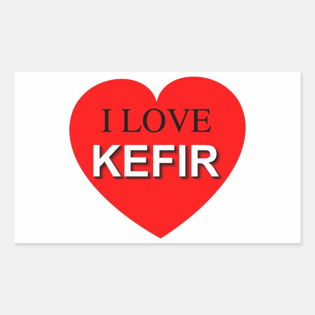 I Liebe Kefir Rechteckiger Aufkleber (Vorderseite)