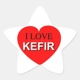 I Liebe Kefir Stern-Aufkleber