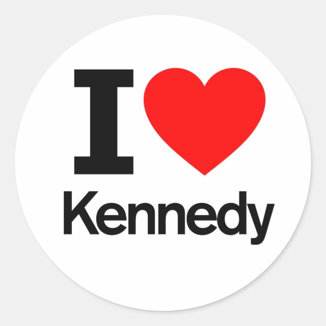 I Liebe Kennedy Runder Aufkleber (Vorderseite)