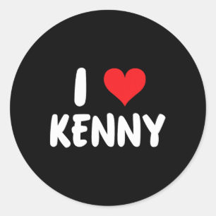 I Liebe Kenny - Herz - Name Runder Aufkleber