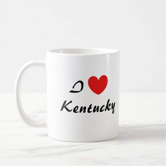 I Liebe Kentucky Herz Typografie Kaffee Tasse (Links)