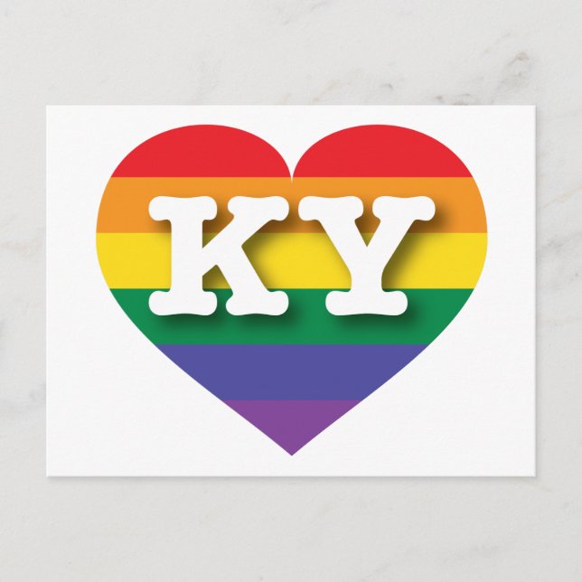 I Liebe Kentucky Rainbow Heart Postkarte (Vorderseite)