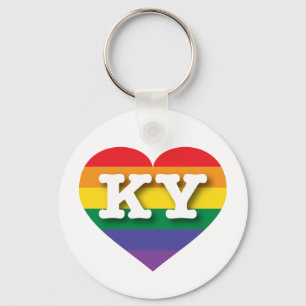 I Liebe Kentucky Rainbow Heart Schlüsselanhänger