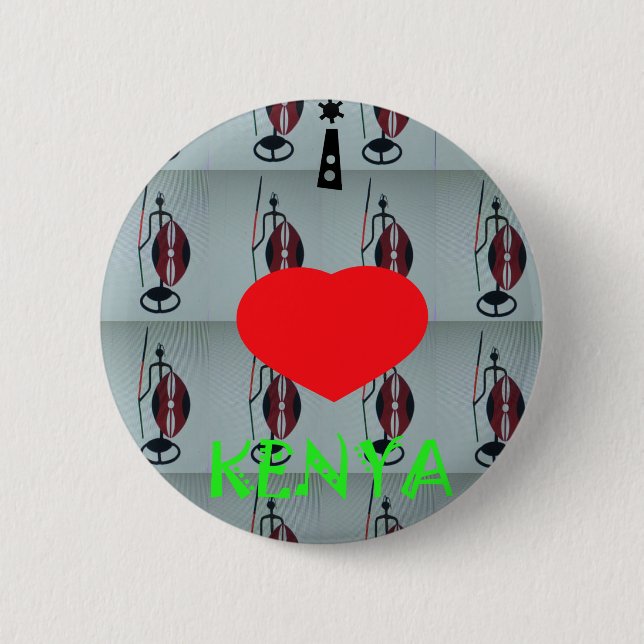 I Liebe Kenya Art Print Button (Vorderseite)