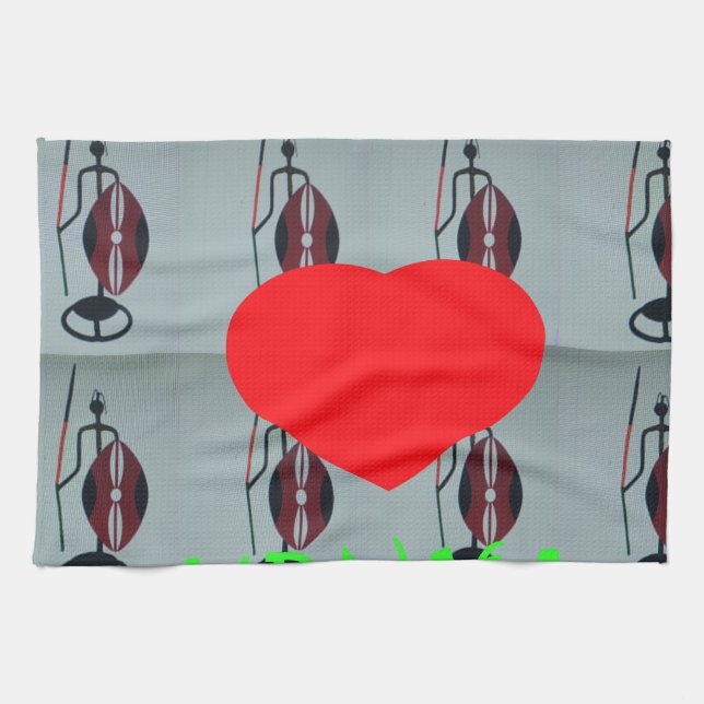I Liebe Kenya Art Print Geschirrtuch (Horizontal)