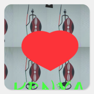 I Liebe Kenya Art Print Quadratischer Aufkleber