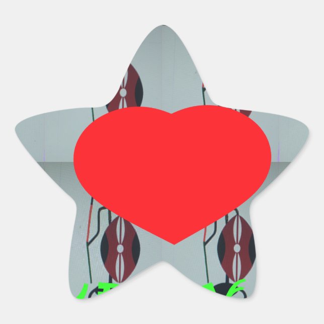 I Liebe Kenya Art Print Stern-Aufkleber (Vorderseite)