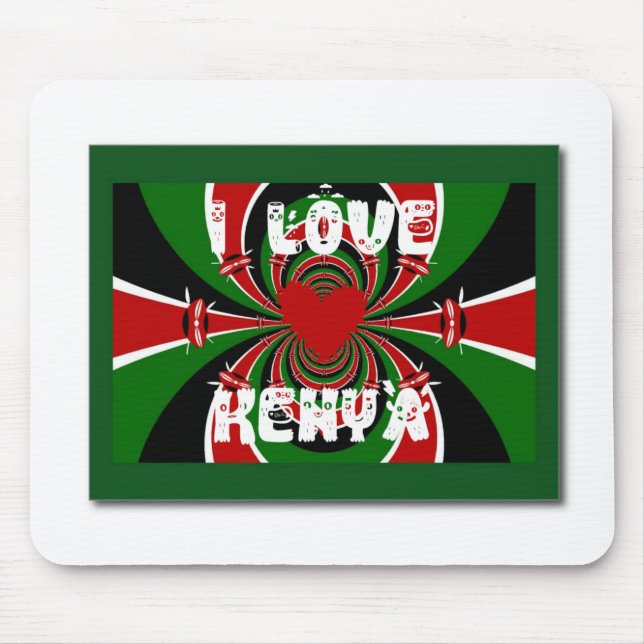 I Liebe Kenya Hakuna Matata Geschenke Mousepad (Vorne)