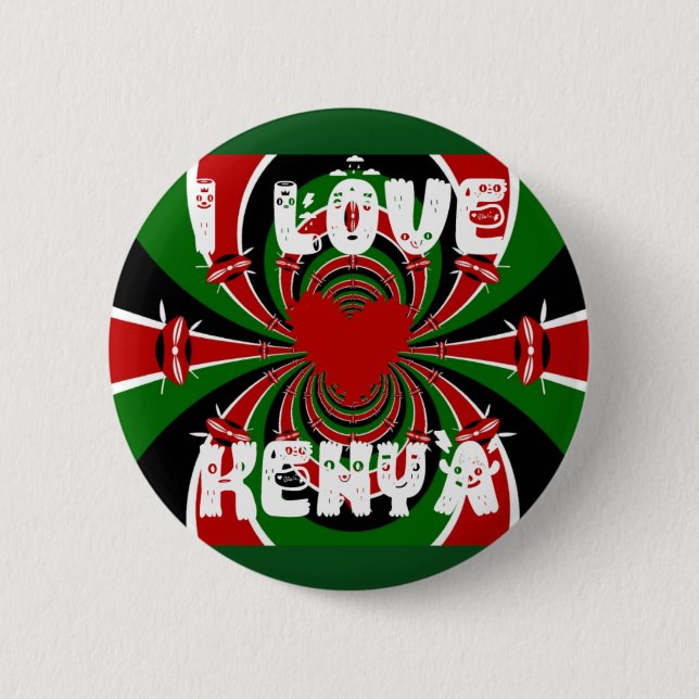 I Liebe Kenya Hakuna Matata gibt Round Button (Vorderseite)