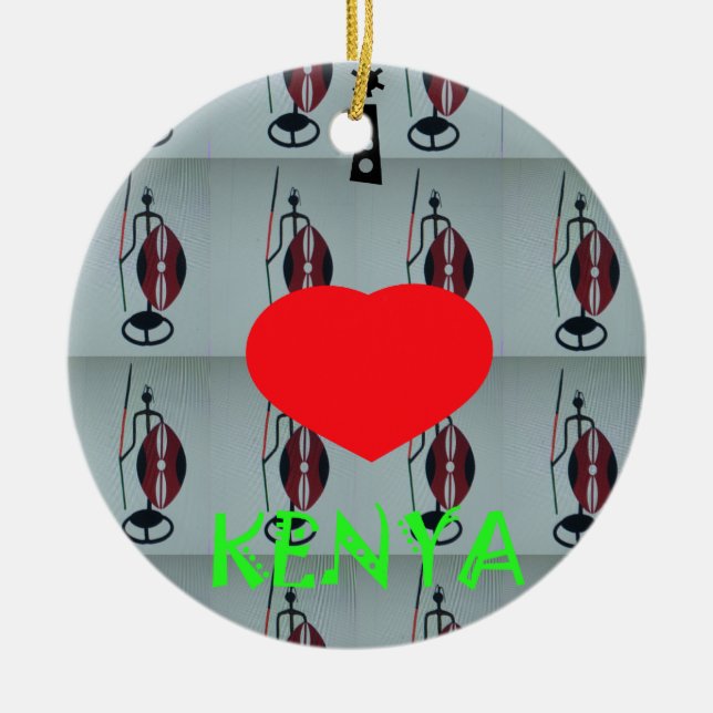 I Liebe Kenya Keramikornament (Vorne)