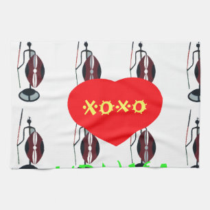 I Liebe Kenya Maasai Art Print Geschirrtuch