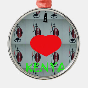 I Liebe Kenya Ornament Aus Metall