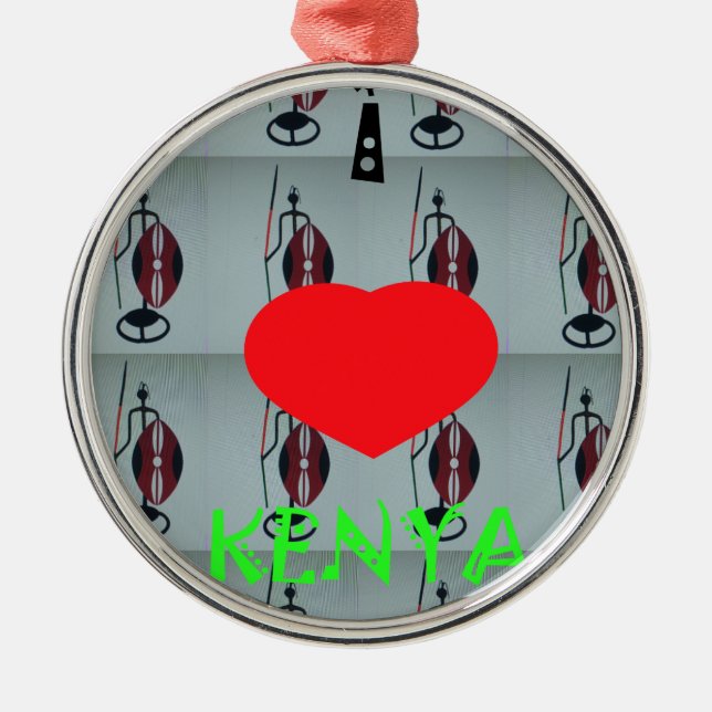 I Liebe Kenya Ornament Aus Metall (Vorne)