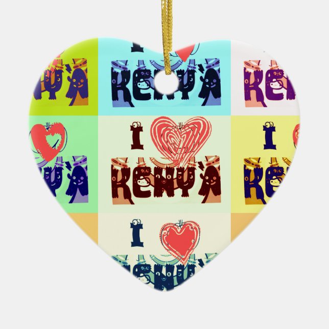 I Liebe Kenya.png Keramik Ornament (Vorne)