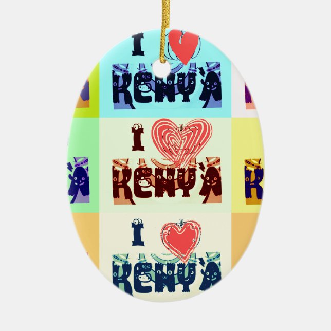 I Liebe Kenya.png Keramik Ornament (Vorne)