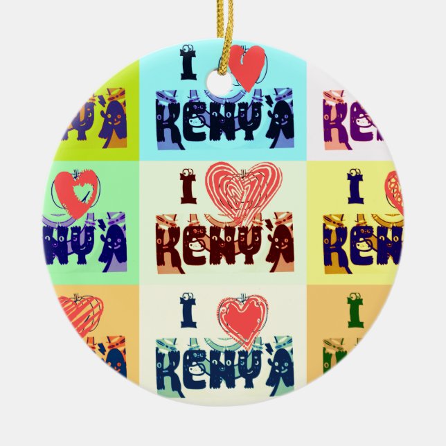 I Liebe Kenya.png Keramikornament (Vorne)