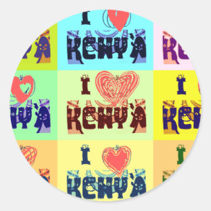 I Liebe Kenya.png Runder Aufkleber