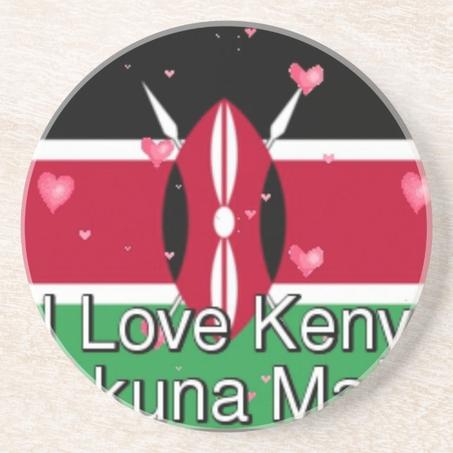I Liebe Kenya und "Hakuna Matata" Kunstdrucken Getränkeuntersetzer (Vorne)