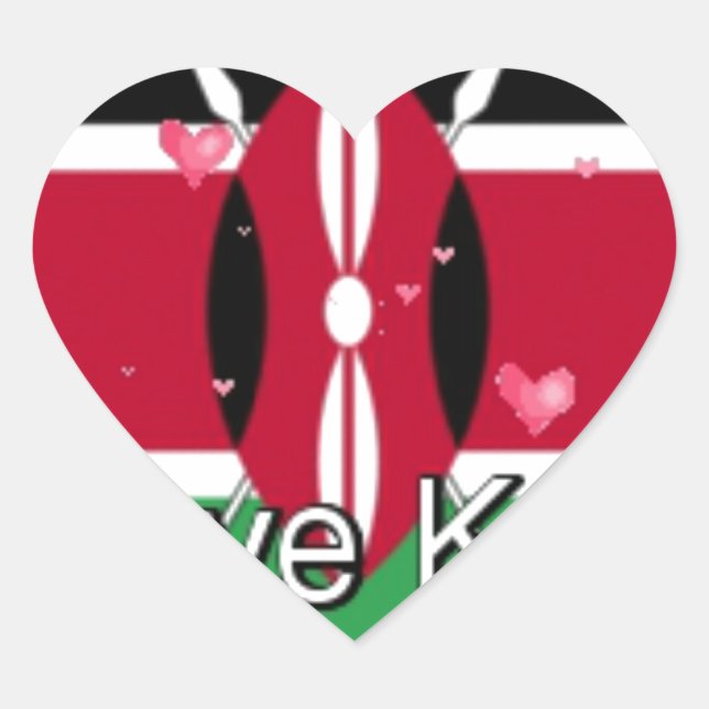 I Liebe Kenya und "Hakuna Matata" Kunstdrucken Herz-Aufkleber (Vorderseite)