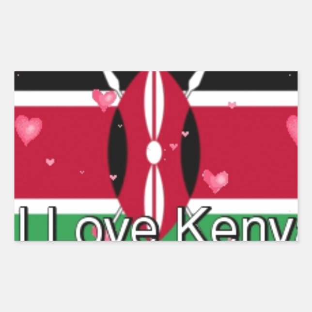 I Liebe Kenya und "Hakuna Matata" Kunstdrucken Rechteckiger Aufkleber (Vorderseite)