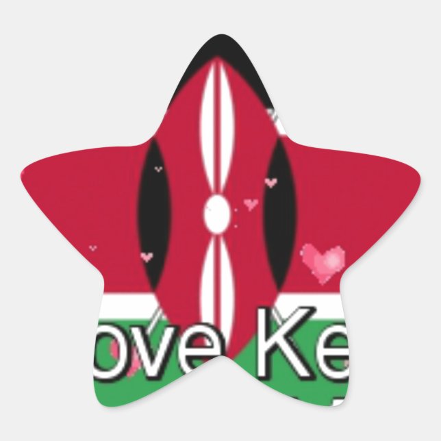 I Liebe Kenya und "Hakuna Matata" Kunstdrucken Stern-Aufkleber (Vorderseite)