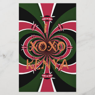 I Liebe Kenya XOXO National Flag Colors