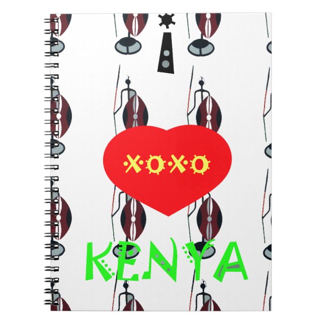 I Liebe Kenya XOXO Notizblock (Vorderseite)