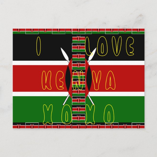 I Liebe Kenya XOXO Postkarte (Vorderseite)