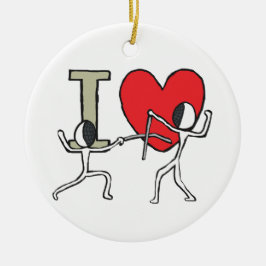 I LIEBE KERAMIK ORNAMENT