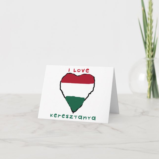 I Liebe Keresztanya Note Card Karte (Vorderseite)