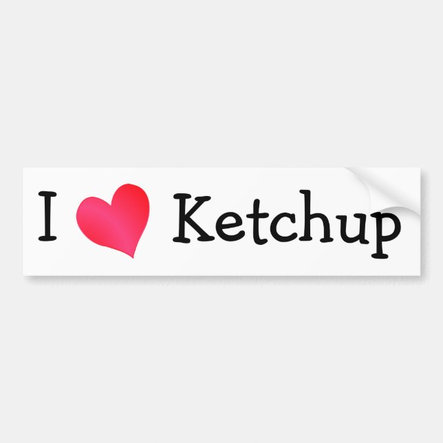 I Liebe Ketchup Autoaufkleber (Vorne)