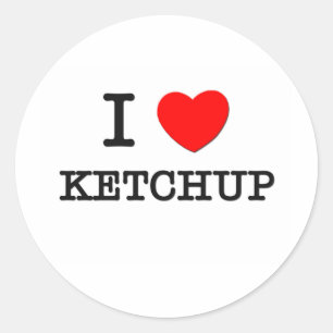 I Liebe-Ketschup Runder Aufkleber