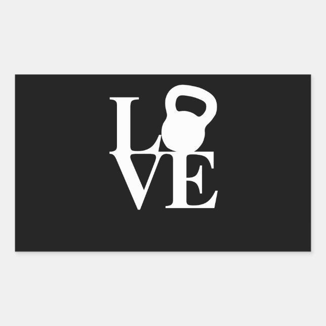 I Liebe Kettlebells Rechteckiger Aufkleber (Vorderseite)