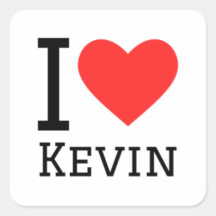 I Liebe Kevin Quadratischer Aufkleber