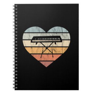 I Liebe Keyboard and Synthie Retro Heart Notizblock