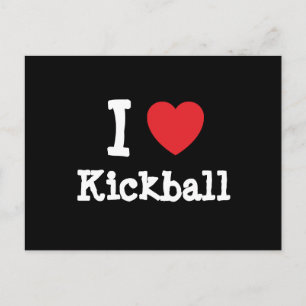I Liebe Kickballherz personalisiert Postkarte