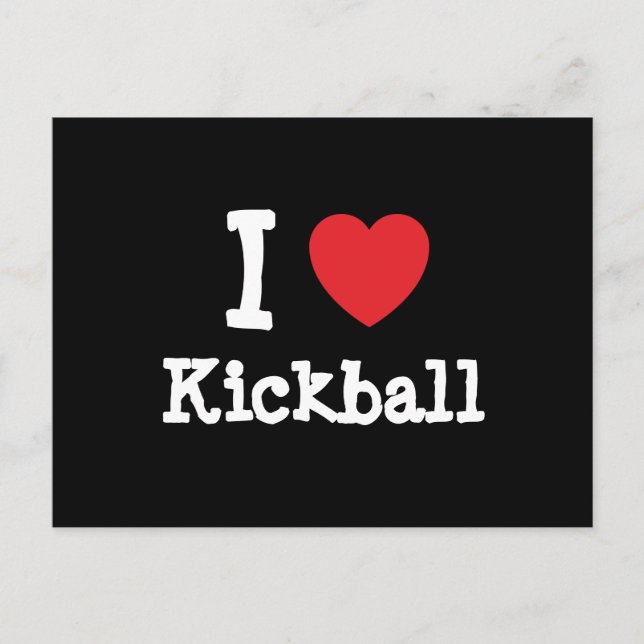 I Liebe Kickballherz personalisiert Postkarte (Vorderseite)