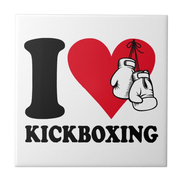I Liebe Kickboxing Fliese (Vorderseite)