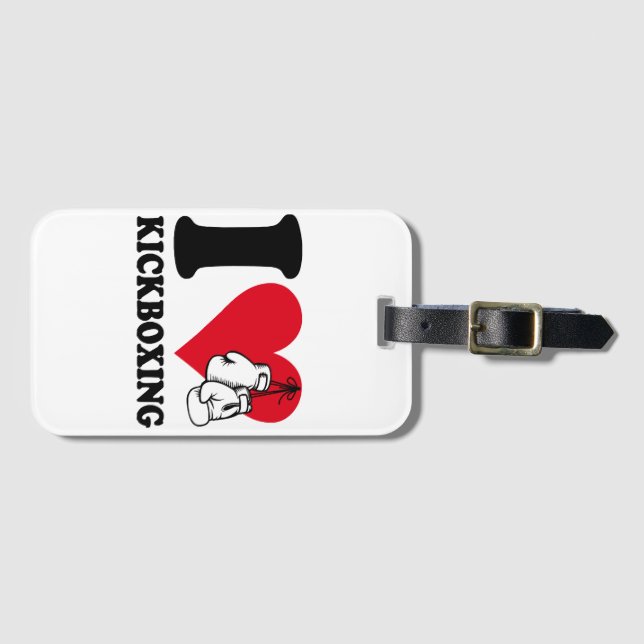 I Liebe Kickboxing Gepäckanhänger (Vorderseite (Horizontal))
