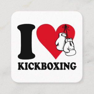 I Liebe Kickboxing Quadratische Visitenkarte