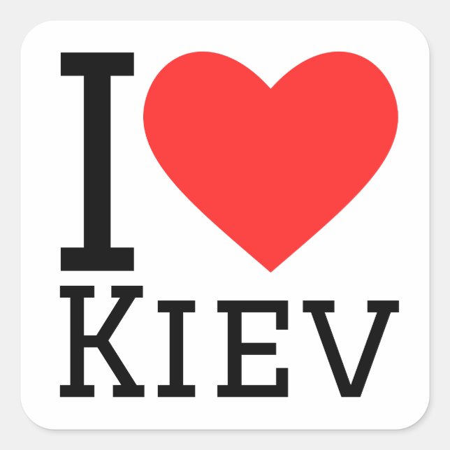 I Liebe Kiev Quadratischer Aufkleber (Vorderseite)