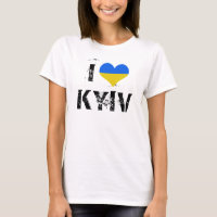I Liebe Kiew mit der ukrainischen Fahne T - Shirt