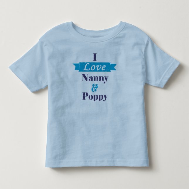 I Liebe-Kindermädchen und Mohnblume - blaue Fahne Kleinkind T-shirt (Vorderseite)
