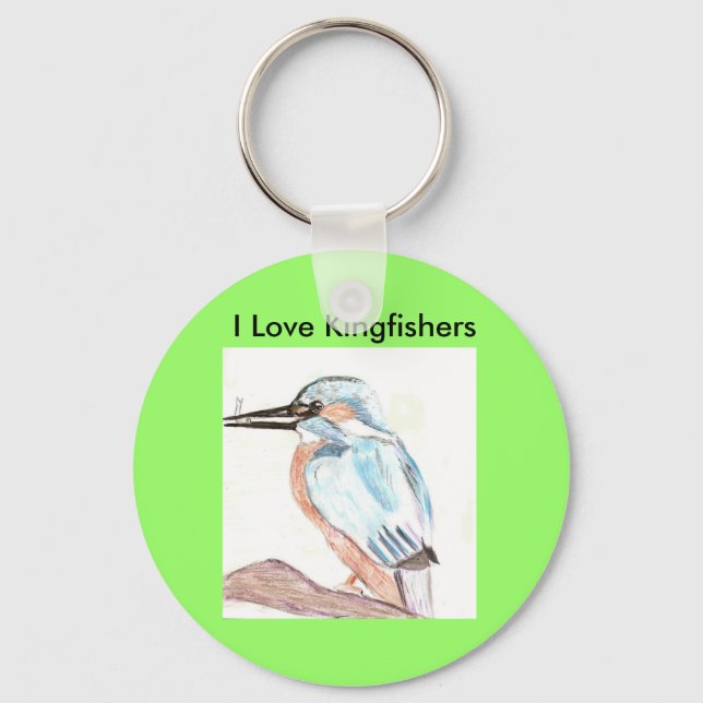 I Liebe Kingfisher Schlüsselring Schlüsselanhänger (Vorderseite)