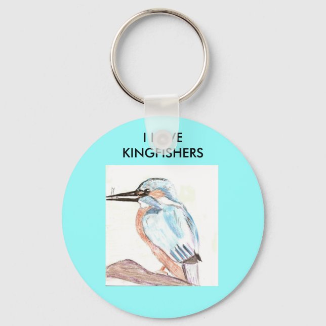 I LIEBE KINGFISHERS SCHLÜSSELANHÄNGER (Vorderseite)